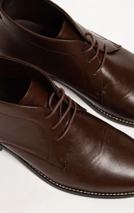 Dark Brown Lace Chukka Boots - photo 4