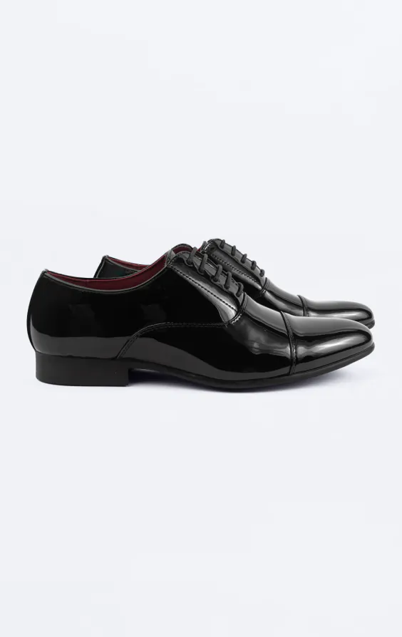 Black Patent Plain Oxford Toecap Shoes Black Patent Plain Oxford Toecap Shoes