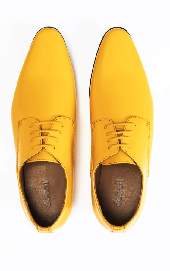 Yellow Patent Contemporary Tuxedo Shoes | Dobell