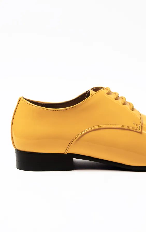 Yellow Patent Contemporary Tuxedo Shoes