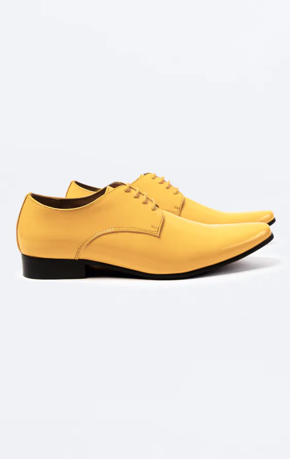Yellow Patent Contemporary Tuxedo Shoes