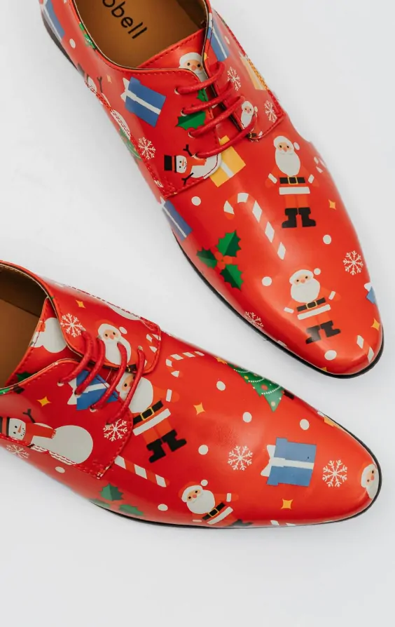 womens christmas dress shoes Red Christmas Festive Fun Christmas Novelty Shoes