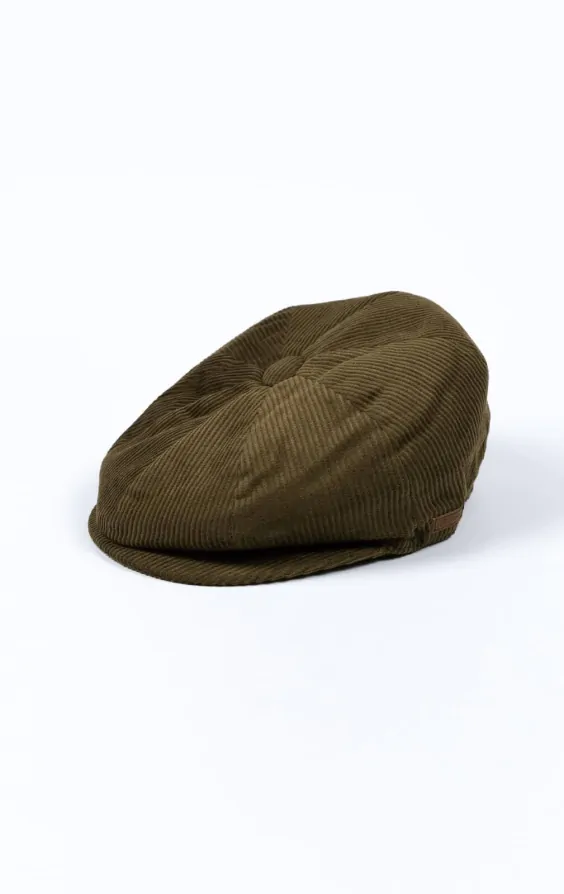 Olive Green Corduroy Newsboy Cap | Dobell