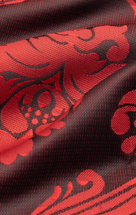 Red Victorian Patterned Jacquard Handkerchief - photo 1
