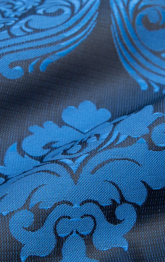 Blue Victorian Patterned Jacquard Handkerchief - photo 1