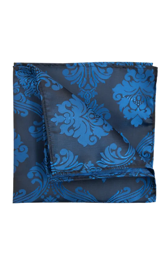 Blue Victorian Patterned Jacquard Handkerchief