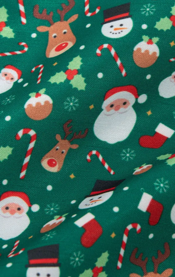 Santa & Friends Green Christmas Handkerchief - photo 1 Santa & Friends Green Christmas Handkerchief - photo 1
