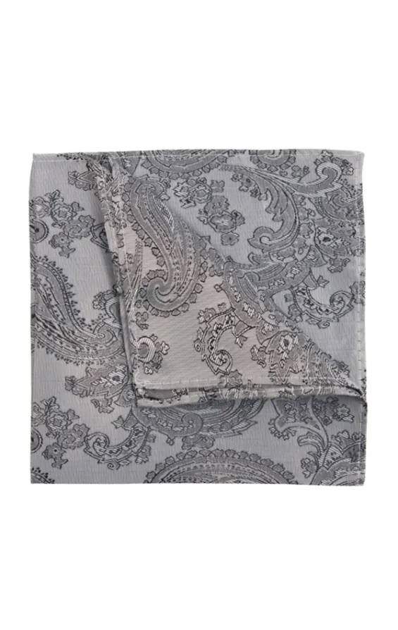 Gray Paisley Handkerchief