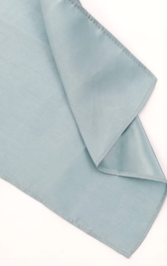 Powder Blue Dupion Handkerchief - photo 1