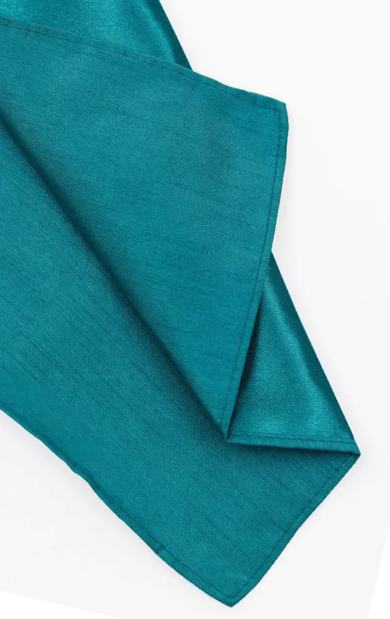 Turquoise Dupion Handkerchief - photo 1