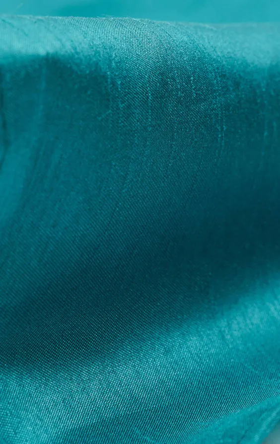 Turquoise Dupion Handkerchief - photo 2