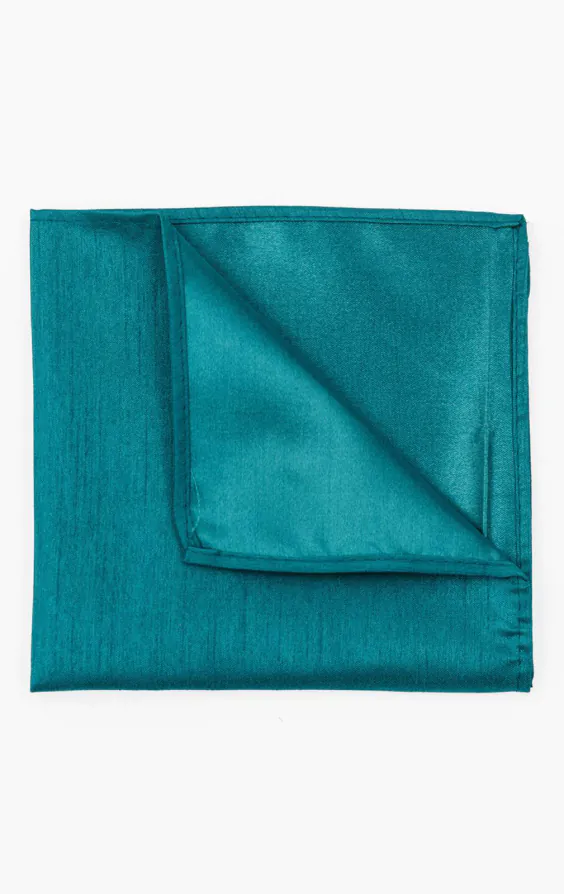 Turquoise Dupion Handkerchief