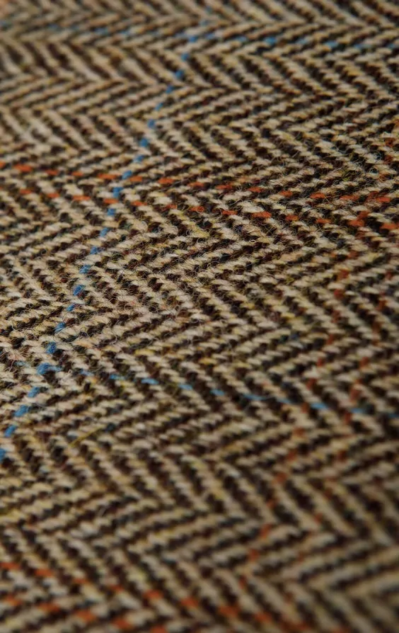 Harris Tweed Brown Windowpane Tweed Vest | Dobell