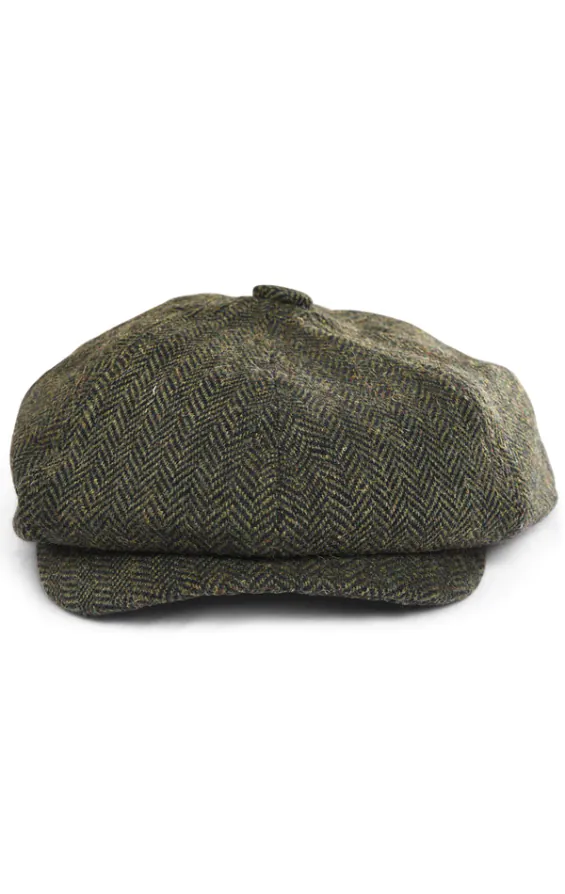 Olive Green Herringbone Tweed Baker Boy Cap - photo 1 Olive Green Herringbone Tweed Baker Boy Cap - photo 1