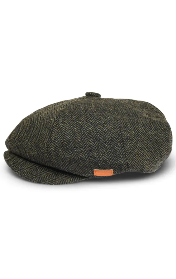 Olive Green Herringbone Tweed Baker Boy Cap - photo 2 Olive Green Herringbone Tweed Baker Boy Cap - photo 2