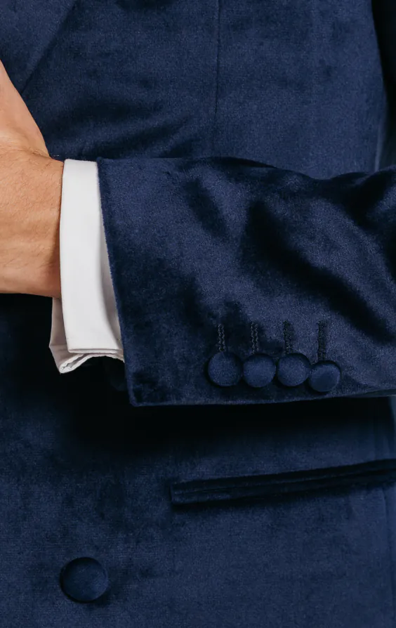 Double Breasted Navy Velvet Jacket - photo 3 Double Breasted Navy Velvet Jacket - photo 3