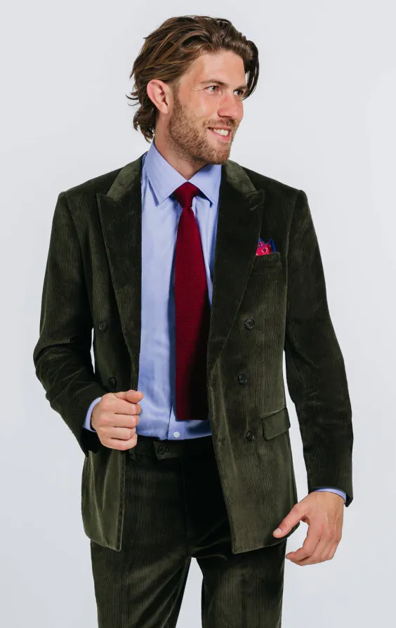 Double Breasted Green Corduroy Jacket Double Breasted Green Corduroy Jacket