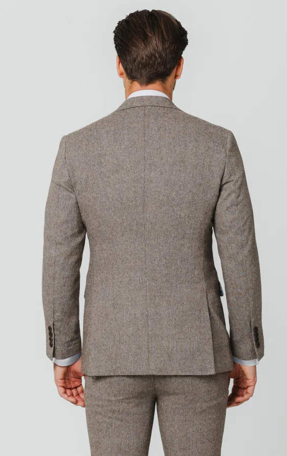 Brown Herringbone Tweed 3 Piece Suit - photo 5 Brown Herringbone Tweed 3 Piece Suit - photo 5