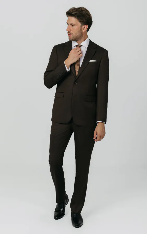 Brown Twill Suit Jacket - photo 1