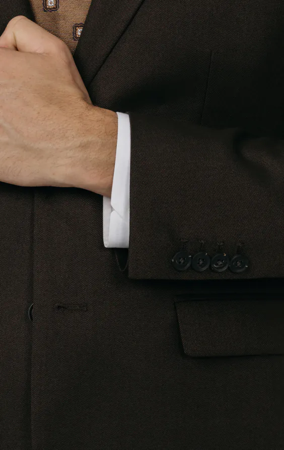 Brown Twill Suit Jacket - photo 2