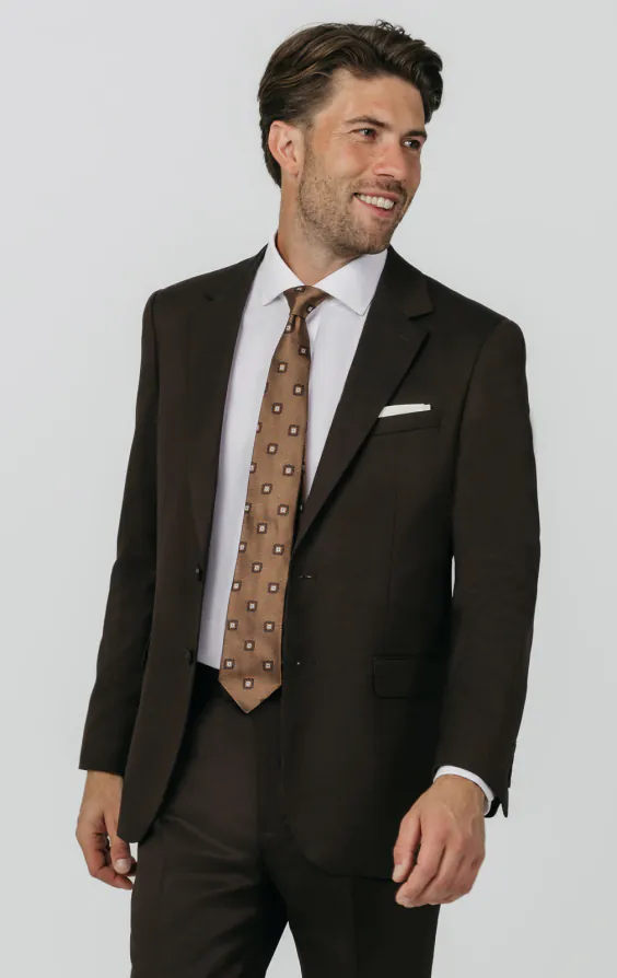 Brown Twill Suit Jacket | Dobell