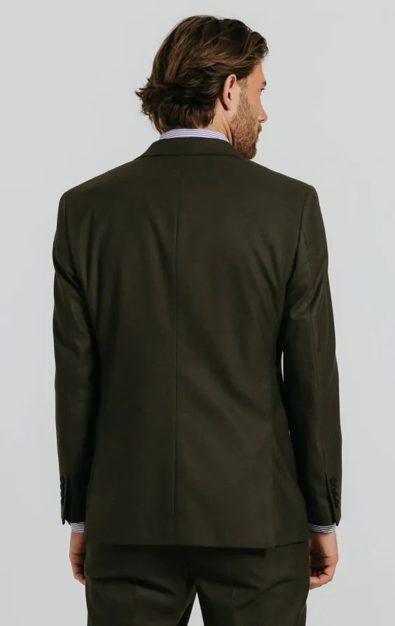 Dark Green Twill Suit Jacket | Dobell