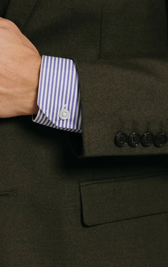 Dark Green Twill Suit Jacket - photo 2