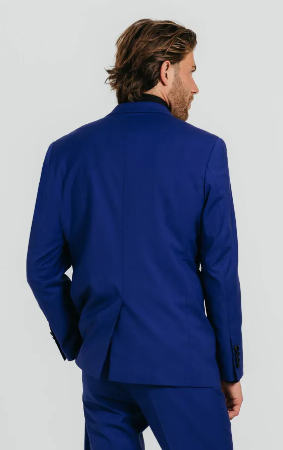 Bright Blue 3 Piece Tuxedo with Peak Lapel - photo 2