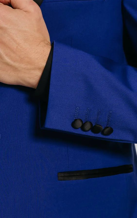 Bright Blue Tuxedo with Peak Lapel - photo 3 Bright Blue Tuxedo with Peak Lapel - photo 3