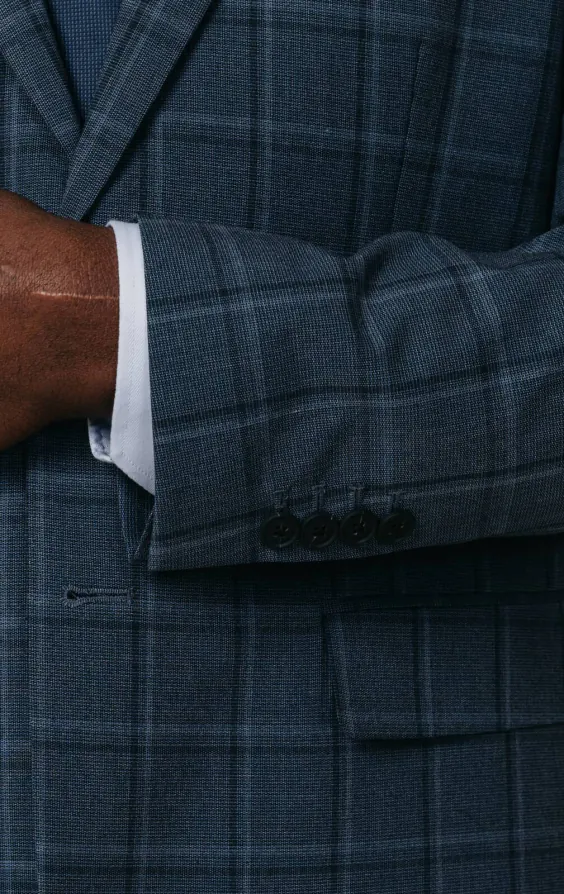 Blue Bold Windowpane Check Suit Jacket - photo 2 Blue Bold Windowpane Check Suit Jacket - photo 2