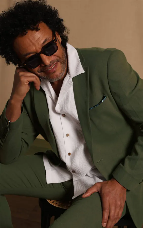 Green Linen Twill Suit Jacket - photo 1 Green Linen Twill Suit Jacket - photo 1