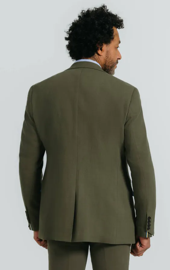 Green Linen Twill Suit Jacket - photo 2 Green Linen Twill Suit Jacket - photo 2