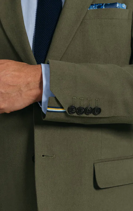 Green Linen Twill Suit Jacket - photo 3 Green Linen Twill Suit Jacket - photo 3