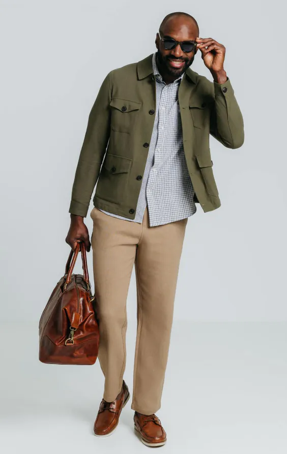 Green Linen Twill Safari Jacket - photo 1 Green Linen Twill Safari Jacket - photo 1