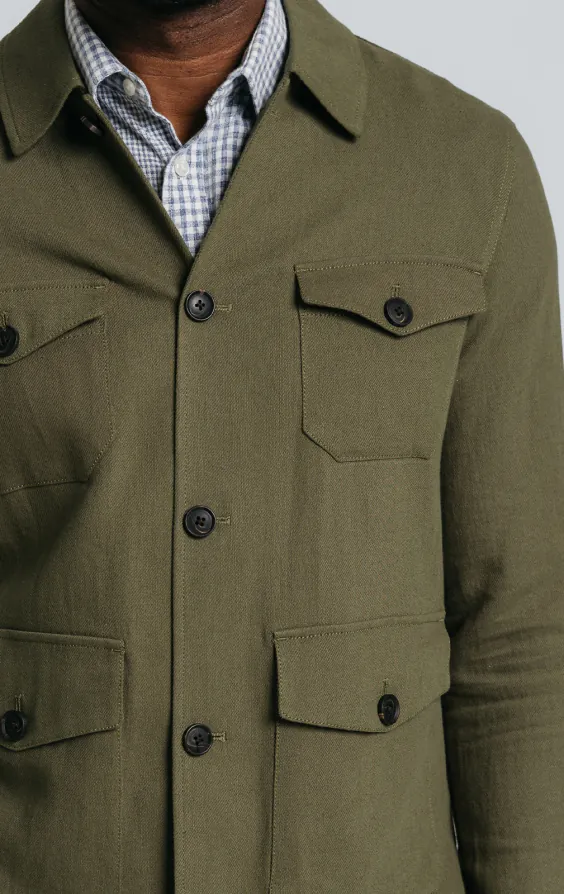 Green Linen Twill Safari Jacket - photo 5 Green Linen Twill Safari Jacket - photo 5