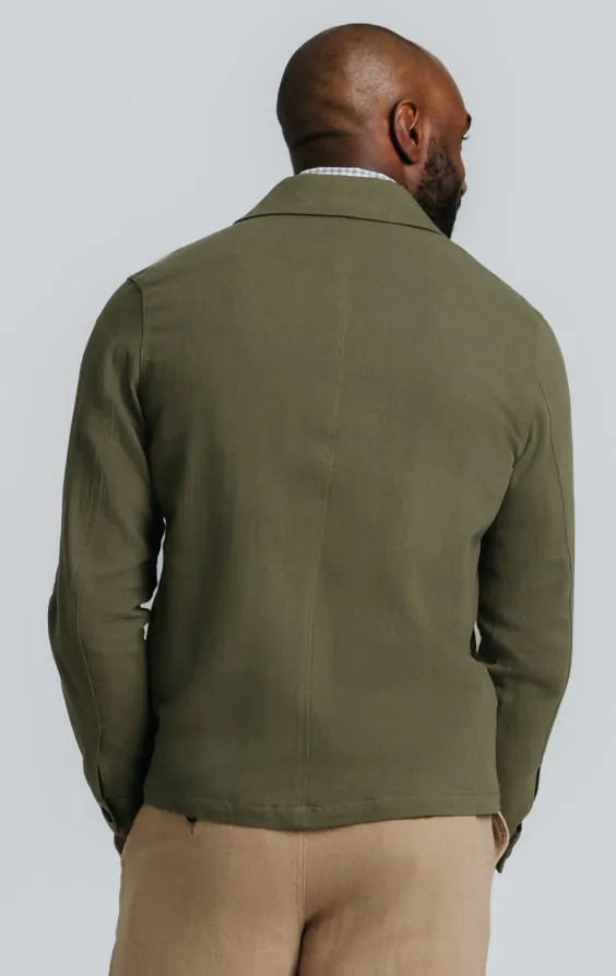Green Linen Twill Safari Jacket | Dobell
