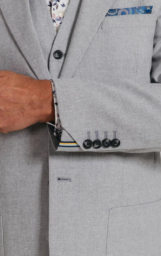 Light Gray Linen Suit Jacket - photo 2 Light Gray Linen Suit Jacket - photo 2