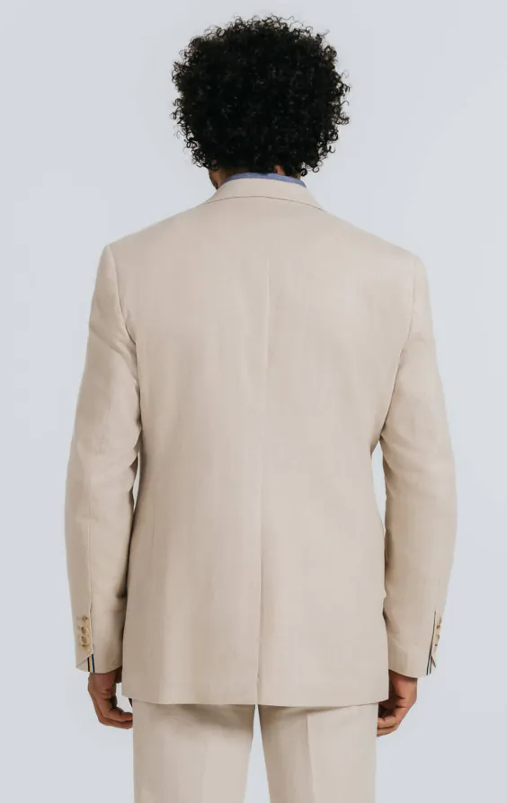 Oatmeal Linen Herringbone 3 Piece Suit - photo 2 Oatmeal Linen Herringbone 3 Piece Suit - photo 2