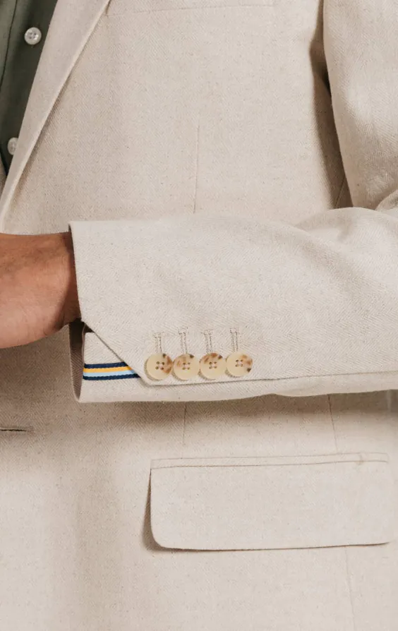 Oatmeal Linen Herringbone Suit - photo 3