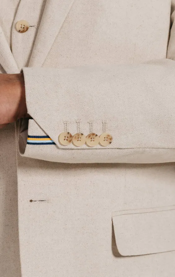 Oatmeal Linen Herringbone 3 Piece Suit - photo 3 Oatmeal Linen Herringbone 3 Piece Suit - photo 3