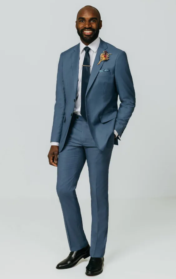 Blue Sharkskin Suit Jacket - photo 1 Blue Sharkskin Suit Jacket - photo 1