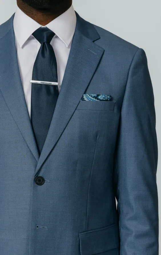 Blue Sharkskin Suit Jacket - photo 3 Blue Sharkskin Suit Jacket - photo 3
