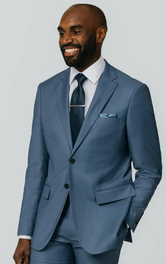 Blue Sharkskin Suit Jacket Blue Sharkskin Suit Jacket