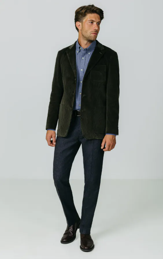 Green Corduroy Jacket with Patch Pockets - photo 2 Green Corduroy Jacket with Patch Pockets - photo 2