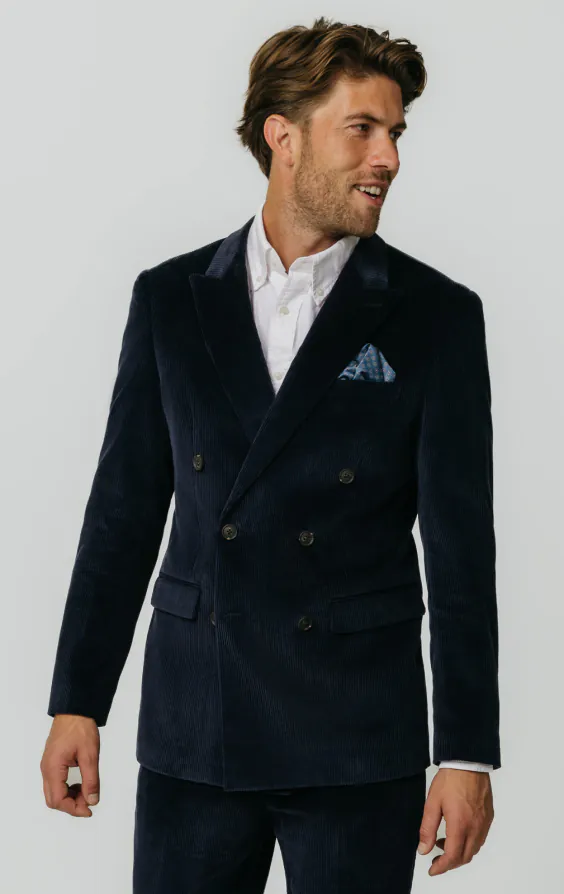 Double Breasted Navy Corduroy Jacket Double Breasted Navy Corduroy Jacket