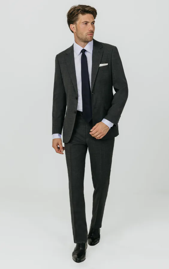 Charcoal Windowpane Check Suit Jacket - photo 1 Charcoal Windowpane Check Suit Jacket - photo 1