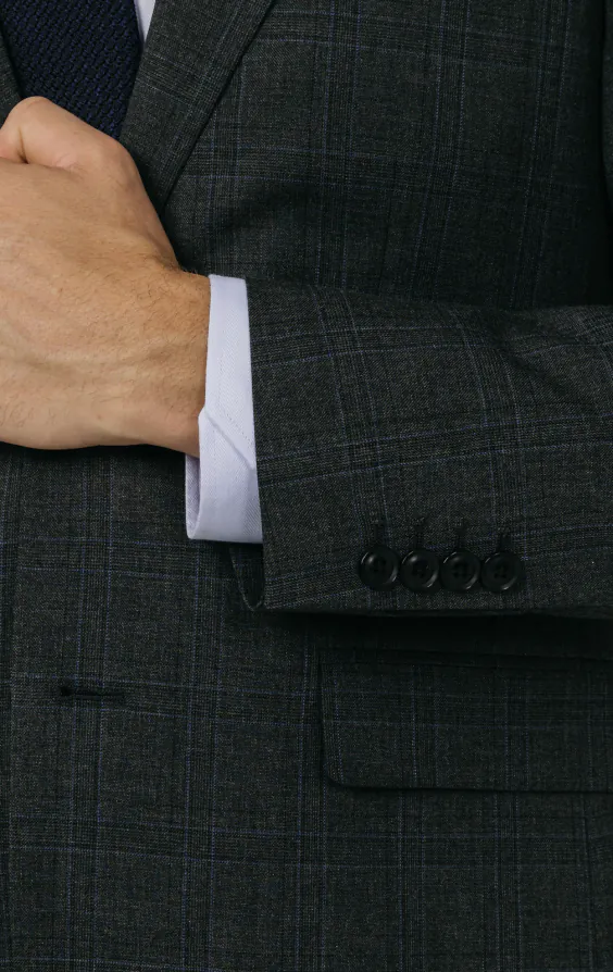Charcoal Windowpane Check Suit Jacket - photo 2 Charcoal Windowpane Check Suit Jacket - photo 2