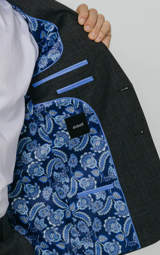 Charcoal Windowpane Check Suit Jacket - photo 4 Charcoal Windowpane Check Suit Jacket - photo 4