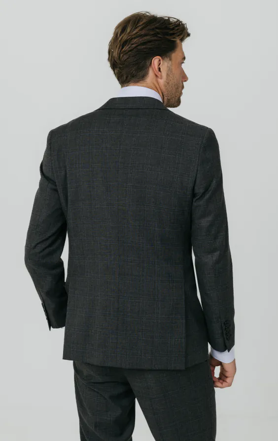 Charcoal Windowpane Check Suit Jacket - photo 5 Charcoal Windowpane Check Suit Jacket - photo 5