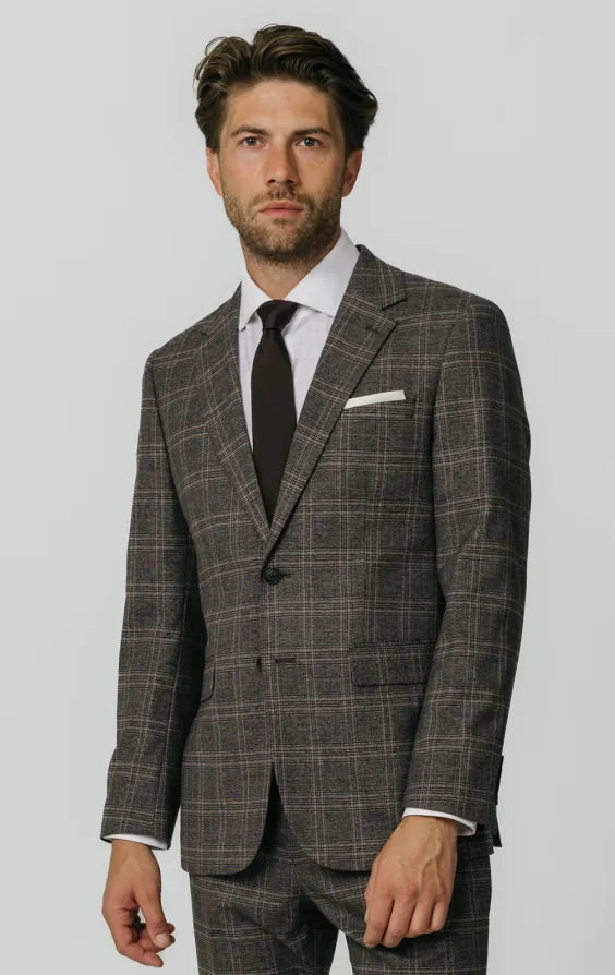 Brown Check Suit Jacket Brown Check Suit Jacket